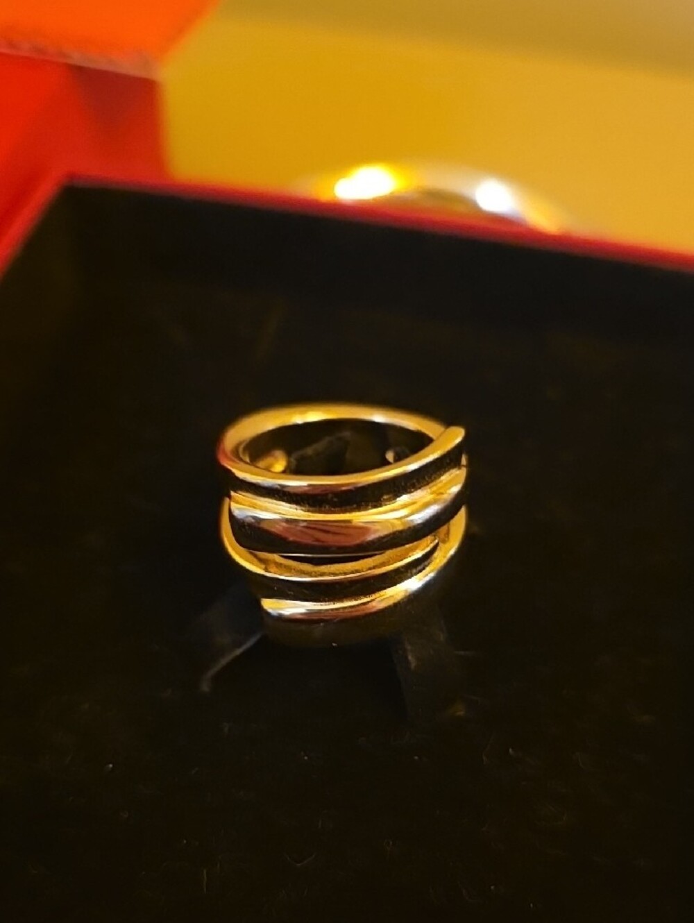 NIB UNO de 50 Gold Plated Multiband Ring Size 9 - Picture 3 of 10